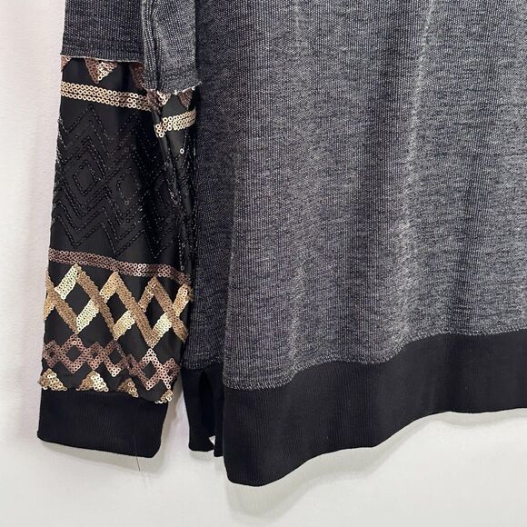 Maurices Sweater Knit Top M Gray Sequins Pullover Embellished Pullover NEW - Picture 4 of 11